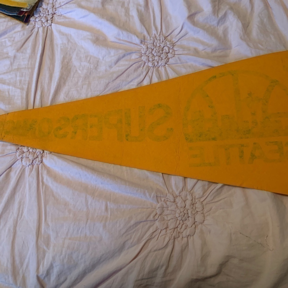 NBA Vintage Seattle Super Sonics Autographed Jack Sikma 1970s Pennant Flag - Picture 10 of 14